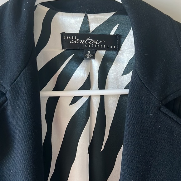 Cache contour collection long pea coat style jacket zebra print - Picture 2 of 5